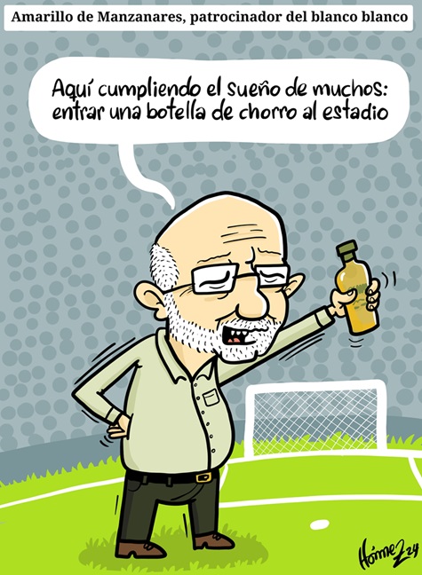 Caricatura 7 de diciembre del 2024: Aguardiente Amarillo de Manzanares, patrocinador del Once Caldas