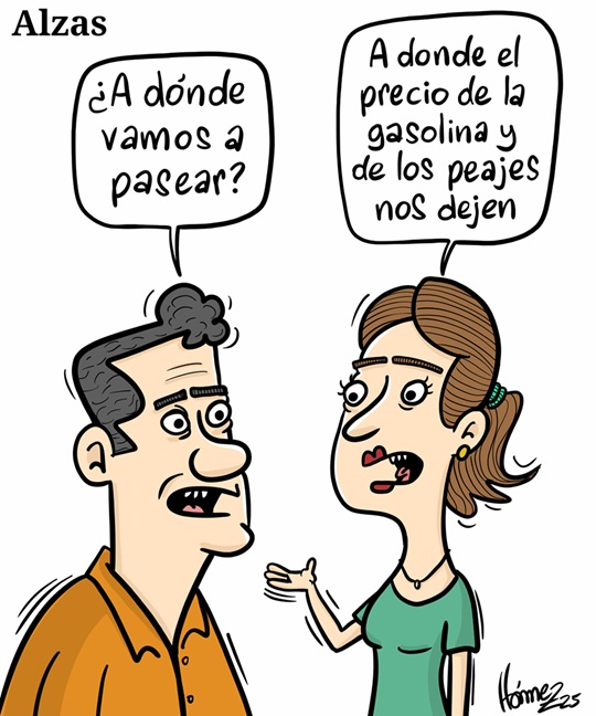 Caricatura 6 de enero del 2025: Alzas en la gasolina y los peajes en Colombia