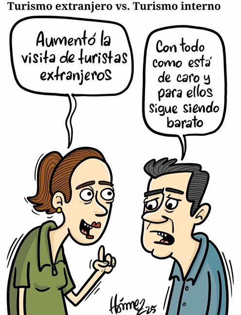Caricatura 23 de enero del 2025: Turismo extranjero vs. Turismo interno