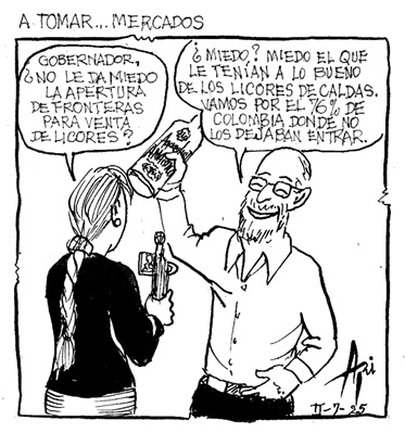 Caricatura 8 de febrero del 2025: Aguardiente Amarillo, a tomar... mercados