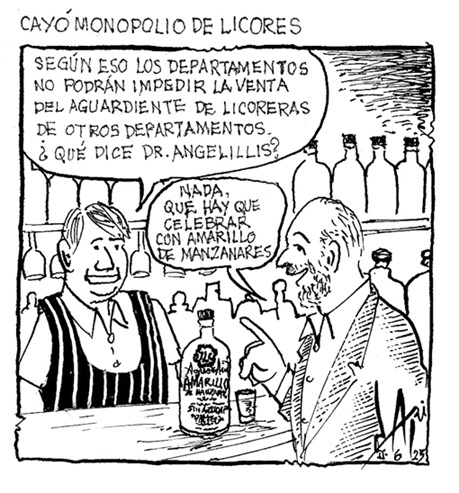 Caricatura 7 de febrero del 2025: Cayó monopolio de licores en Colombia