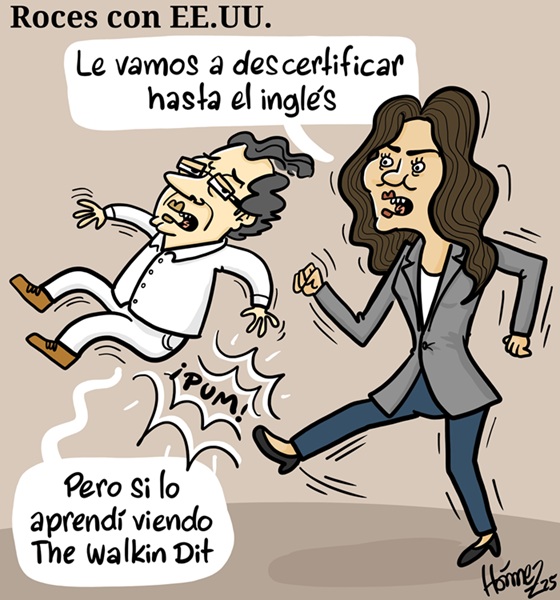 Caricatura 7 de abril del 2025: roces de Petro con Estados Unidos