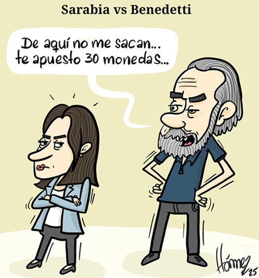 Caricatura 17 de abril del 2025: Sarabia vs Benedetti
