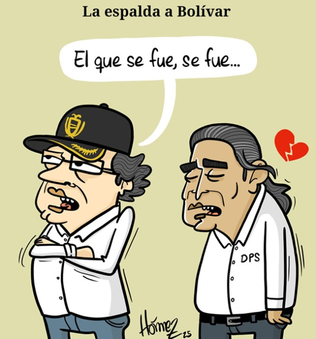 Caricatura 10 de mayo del 2025: Gustavo Petro le da la espalda a Gustavo Bolívar