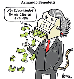 Caricatura 23 de mayo del 2025: Armando Benedetti, ministro del Interior, acusado de soborno