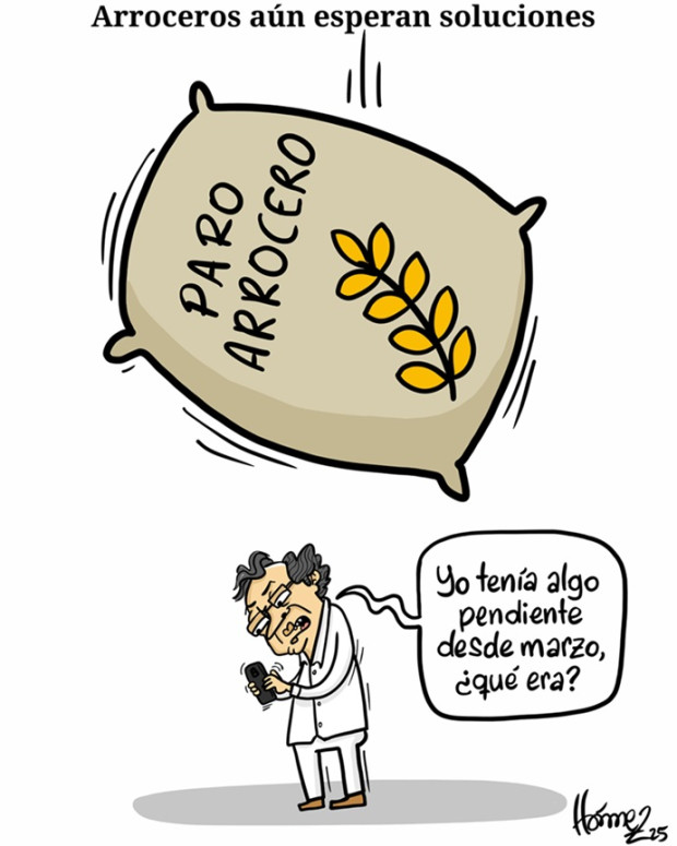 Caricatura 15 de julio del 2025: Arroceros colombianos aún esperan soluciones