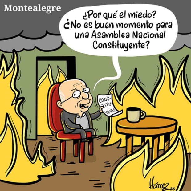 Caricatura 24 de octubre del 2025: El ministro Eduardo Montealegre y la Asamblea Nacional Constituyente