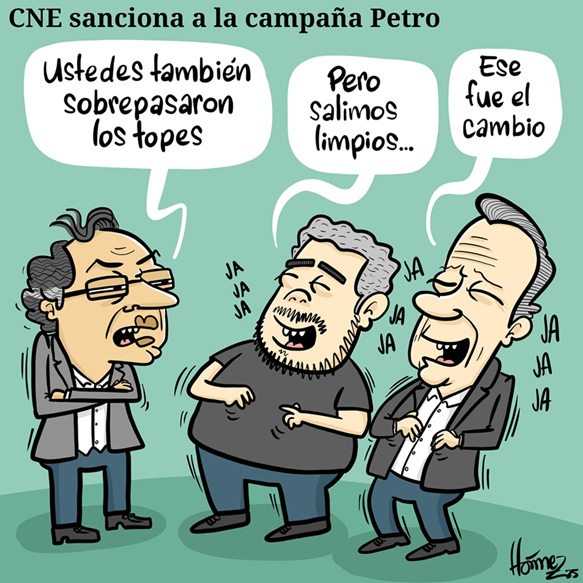 Caricatura 28 de noviembre el 2025: CNE sanciona a la campaña Petro