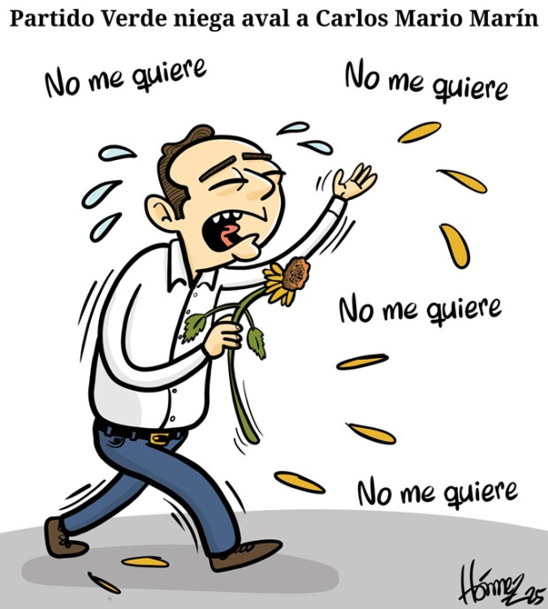 Caricatura 3 de diciembre del 2025: Partido Verde niega aval a Carlos Mario Marín