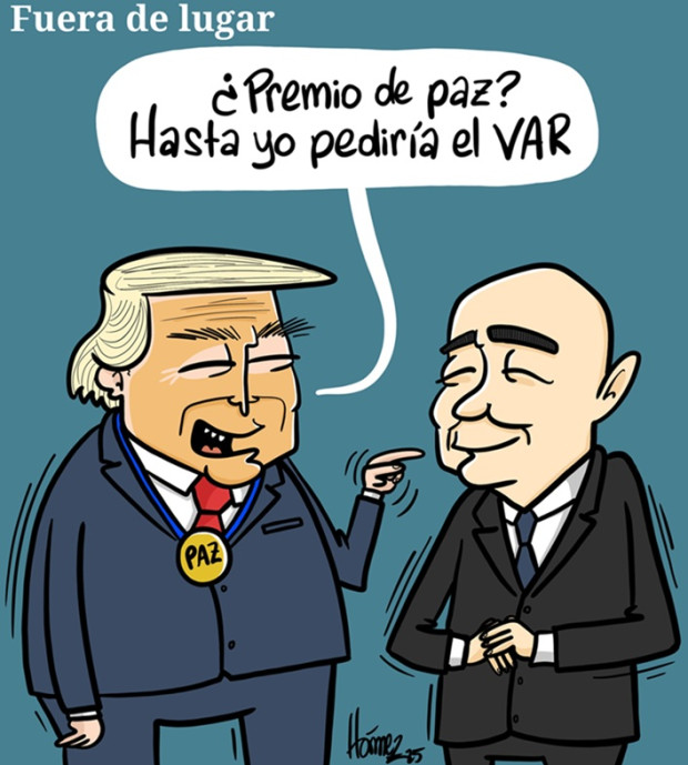 Caricatura 7 de diciembre del 2025: FIFA, fuera de lugar con premio de la paz a Donald Trump