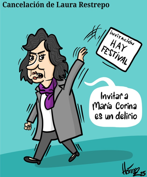 Caricatura 16 de diciembre del 2025: Cancelación de Laura Restrepo al Hay Festival