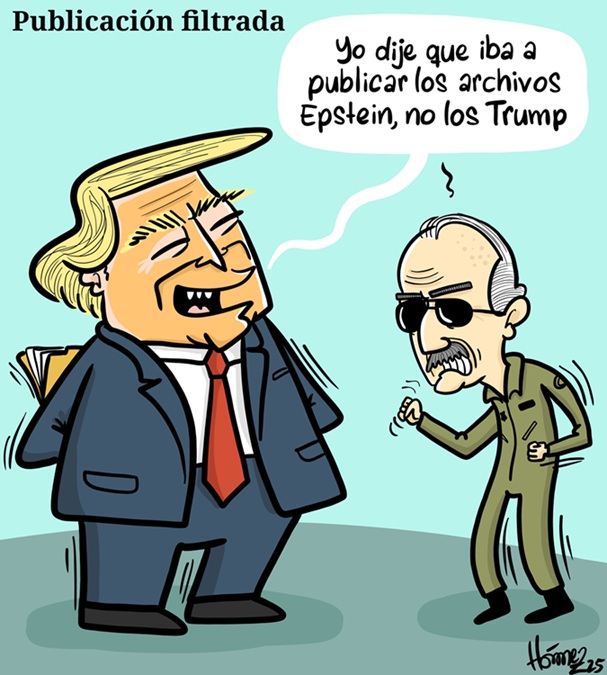Caricatura 22 de diciembre del 2025: publicación filtrada de los archivos de Epstein
