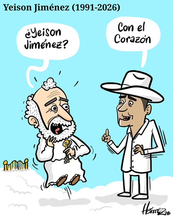 Caricatura 13 de enero del 2026: Yeison Jiménez (1991-2026)