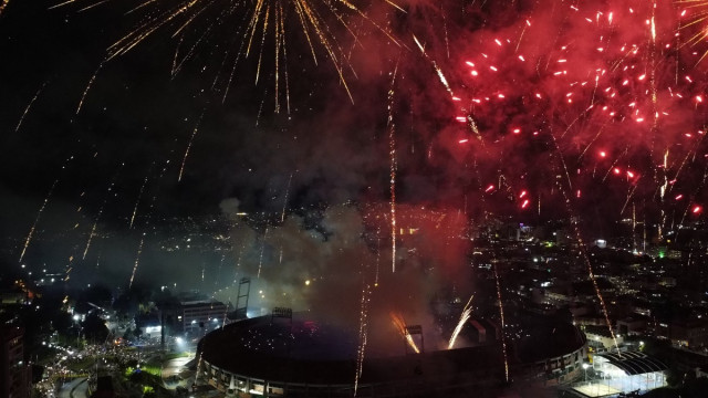 34 minutos duró la pirotecnia, con epicentro en la Unidad Deportiva Palogrande.