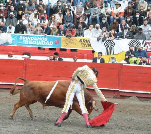 Torero y Toro en plaza de toros manizales
