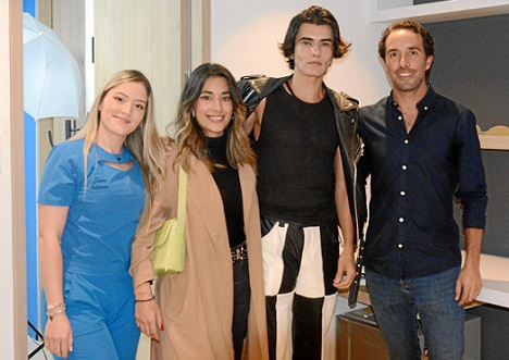 Laura Jaramillo, asistente del spa; Alejandra Vargas y Alejandro Arango.