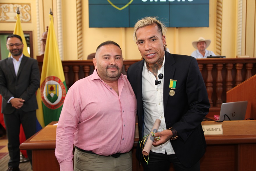 Jhon Fredy Arenas, diputado, en compañía de Dayro Mauricio Moreno.
