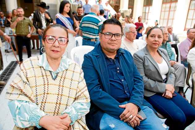 Luz Elena Castaño Rendón, secretaria de Cultura de Caldas; Diego Mauricio Echeverry, jefe Unidad de Patrimonio; Laura María Sánchez, jefe de Fomento Cultural.