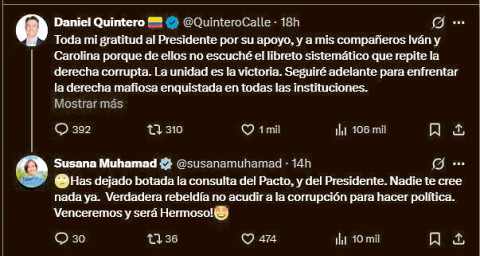 Foto | Tomado de X @susanamuhamad | LA PATRIA