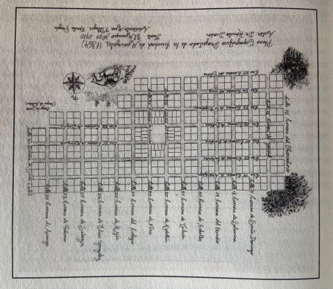 El plano de la ciudad en 1854.