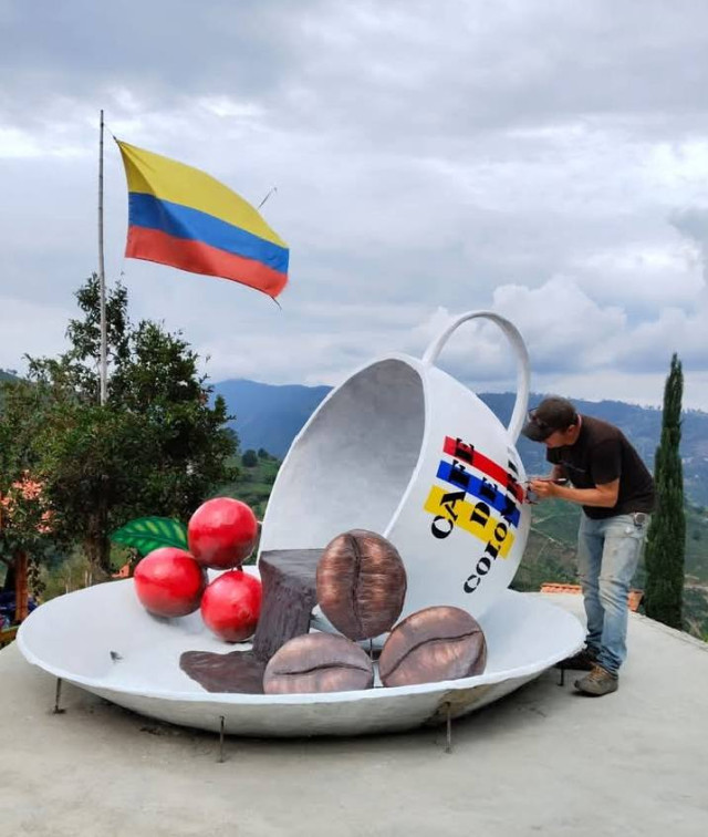 Pocillo de café que representa la cultura cafetera