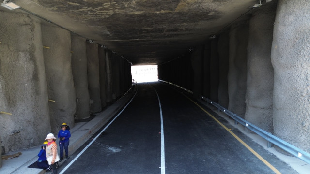 Vista interior del túnel falso construido en Pacífico Uno.