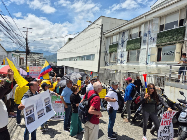 La manifestación se concentró en el sector del parque Faneón, en Manizales.