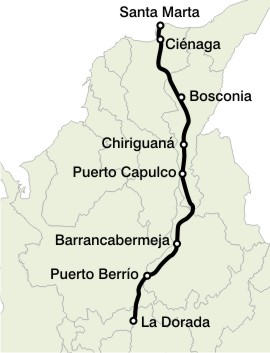 el corredor férreo La Dorada–Chiriguaná. 