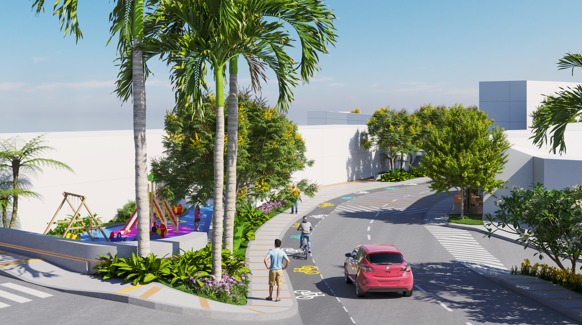 Video: la demolición de un parque en Manizales, punto de partida de la construcción de un bulevar comercial En la imagen, la ciclobanda contemplada en San Jorge.