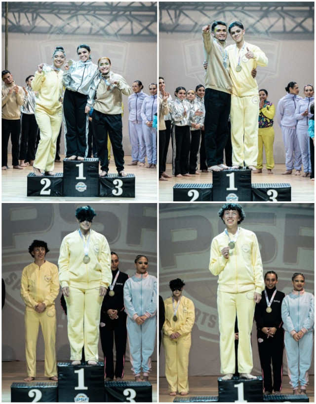 Arriba, Lauren Agudelo (segundo lugar, Pole Sport Amateur Senior 18+) y Jerónimo Flórez (primer lugar, Pole Sport Amateur Senior 18+). Abajo, Nicole Martínez (primer lugar, Pole Art Amateur Senior 18+) y Juan Diego Mejía (primer lugar, Pole Art Amateur Senior 18+). Arriba, Lauren Agudelo (segundo lugar, Pole Sport Amateur Senior 18+) y Jerónimo Flórez (primer lugar, Pole Sport Amateur Senior 18+). Abajo, Nicole Martínez (primer lugar, Pole Art Amateur Senior 18+) y Juan Diego Mejía (primer lugar, Pole Art Amateur Senior 18+).