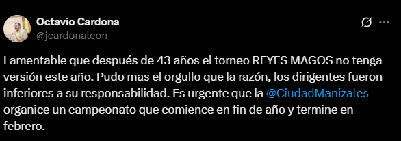 Exalcalde se pronuncia sobre cancelación del Reyes Magos
