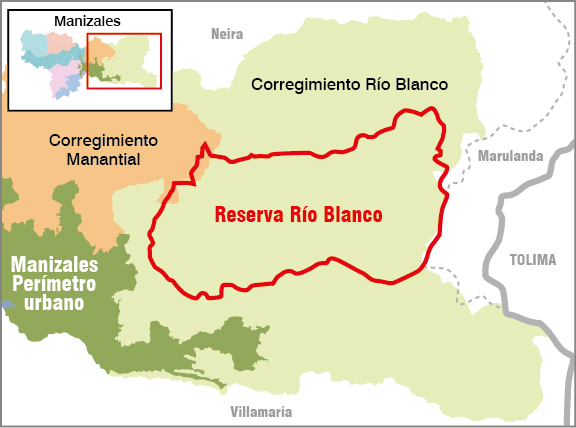 Ubicación Reserva Río Blanco Ubicación Reserva Río Blanco