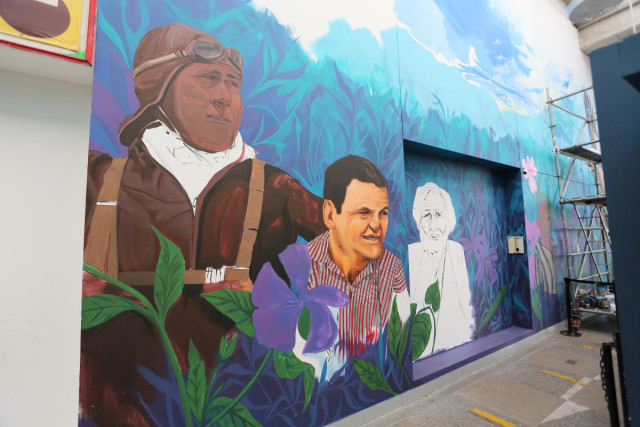 figuras iconicas de Villamaría, como parte de la intervención.