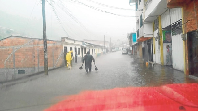 Pácora también sintió el rigor de las fuertes lluvias.
