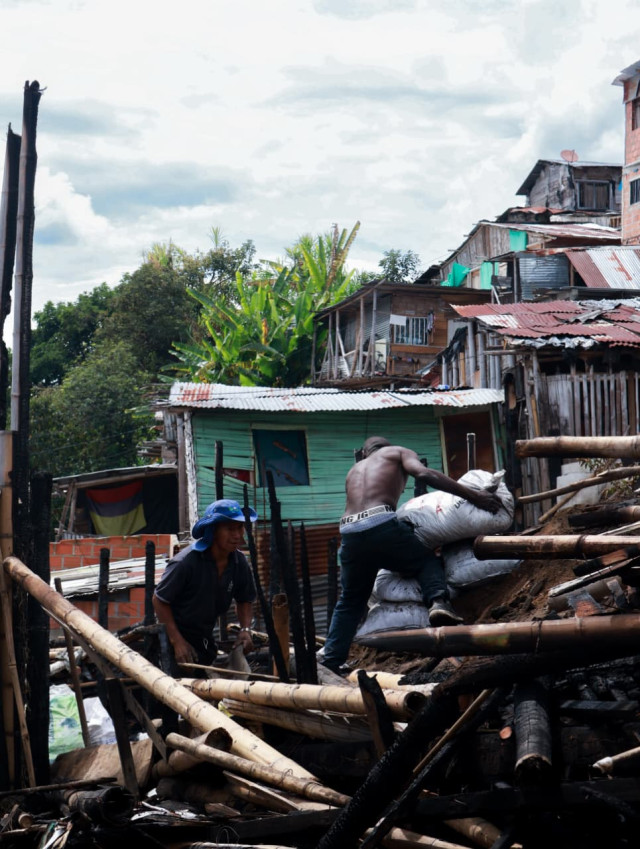 incendio sector Nuevo Armenia