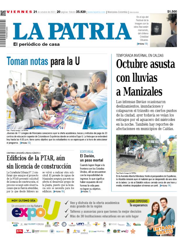 Portada 21 de octubre del 2022