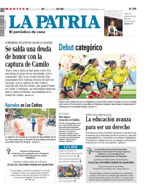 Portada 25 de julio del 2023