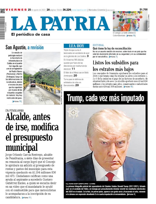 Portada 25 de agosto del 2023