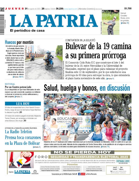 Portada 31 de agosto del 2023