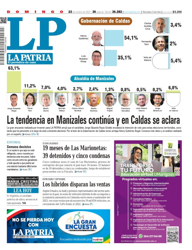 Portada 22 de octubre del 2023