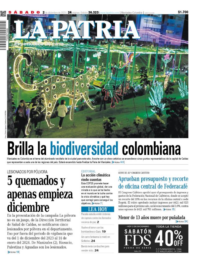 Portada 2 de diciembre del 2023