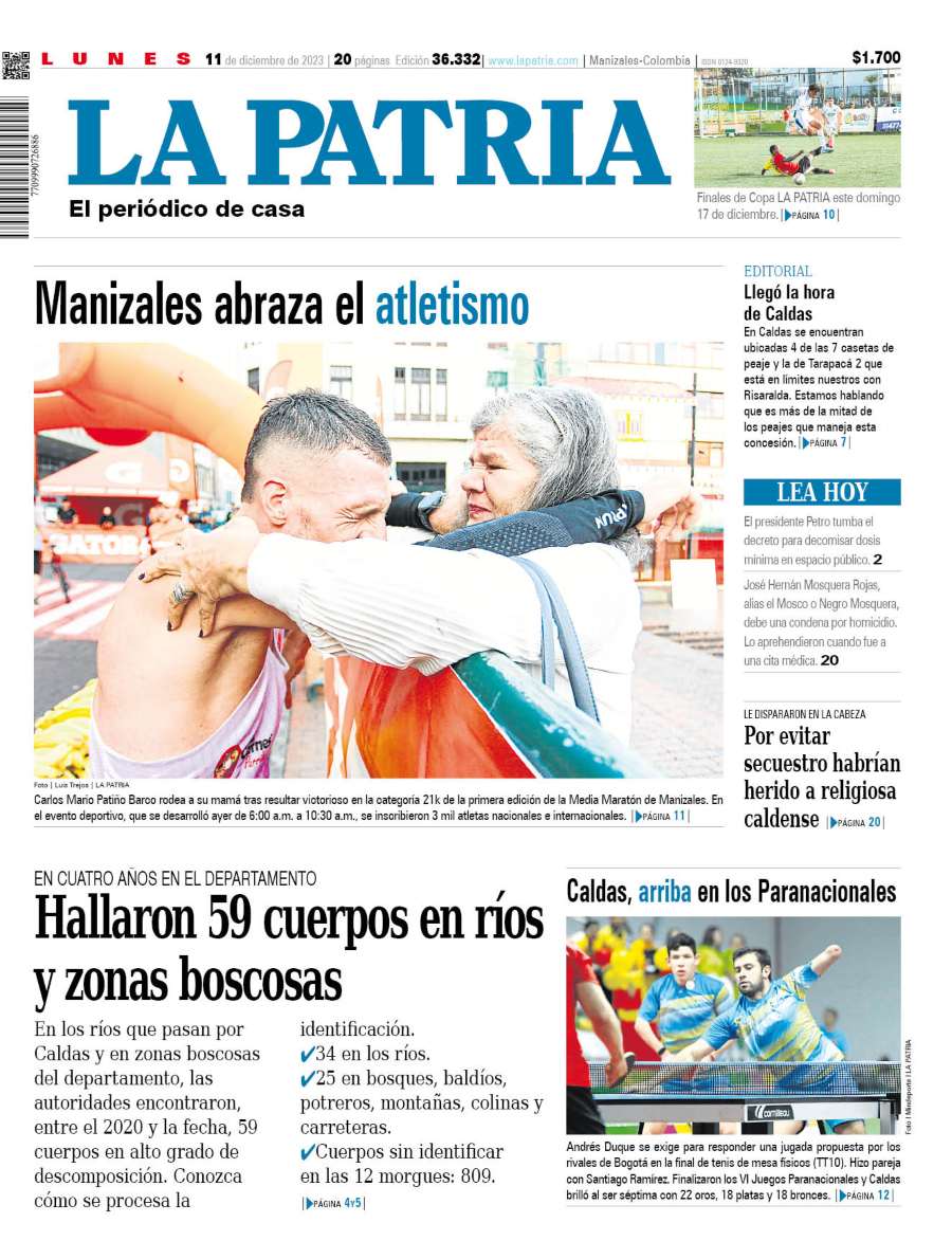 Portada 11 de diciembre de 2023