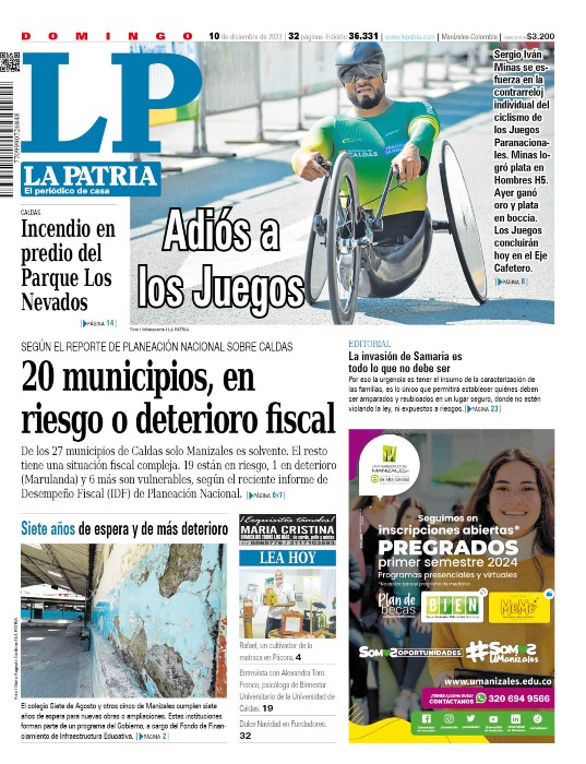 Portada 10 de diciembre del 2023