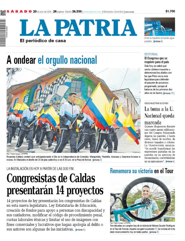 Portada 20 de julio del 2024