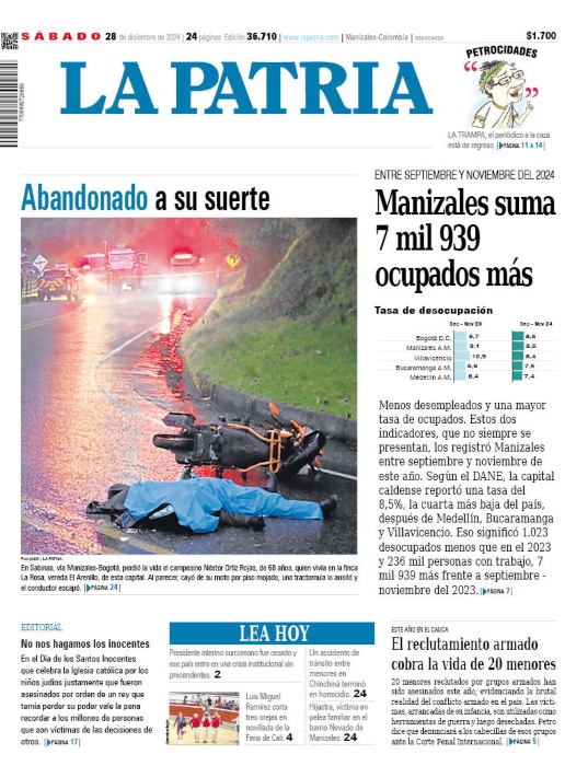 Portada 28 de diciembre del 2024