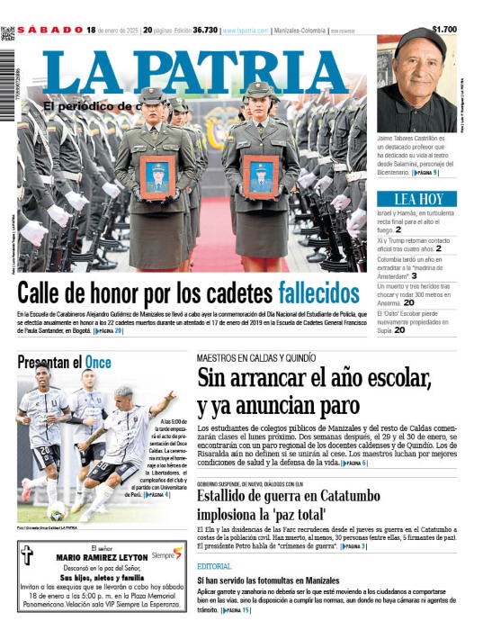 Portada 18 de enero del 2025
