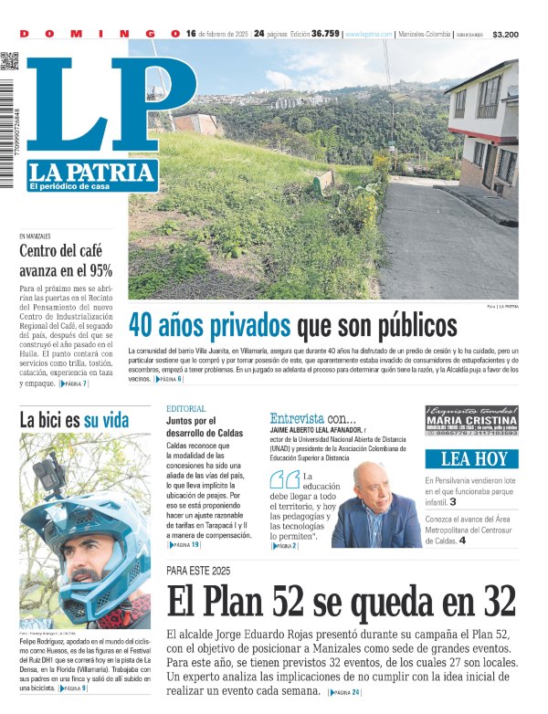 Portada 16 de febrero del 2025