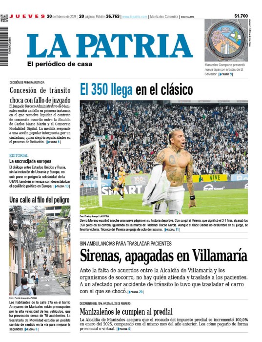 Portada 20 de febrero del 2025