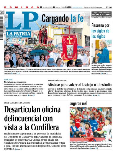 Portada 20 de abril del 2025