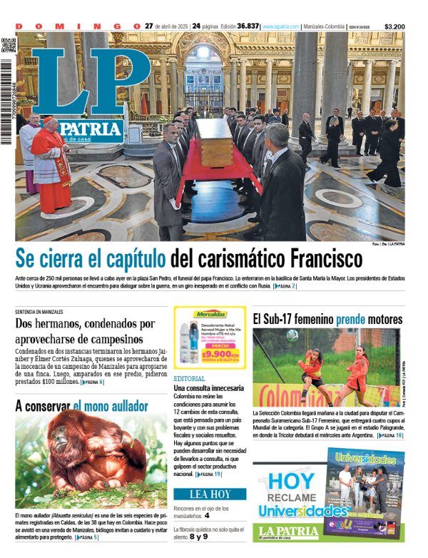 Portada 27 de abril del 2025